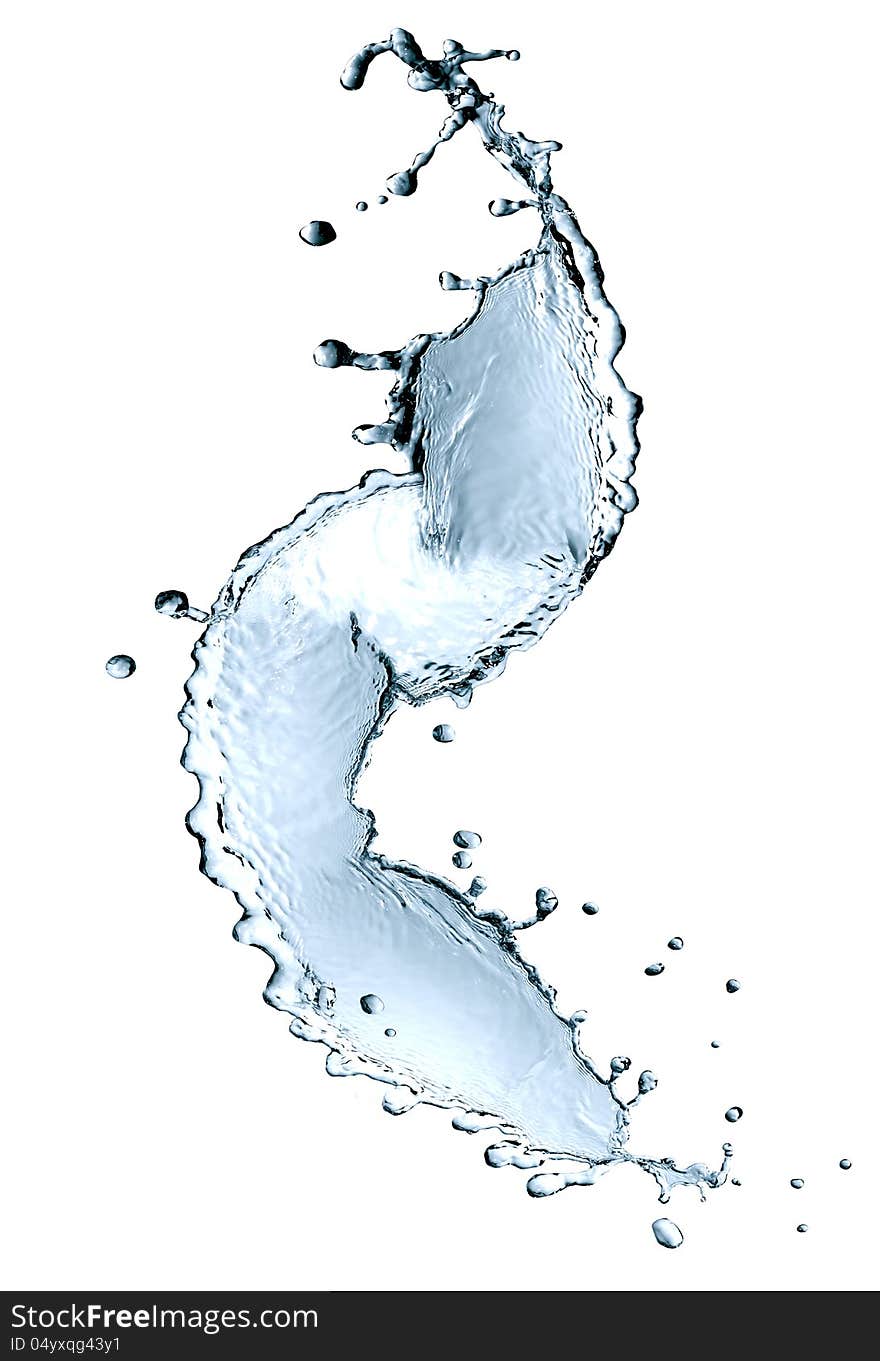 Abstract blue splashing water on white background. Abstract blue splashing water on white background