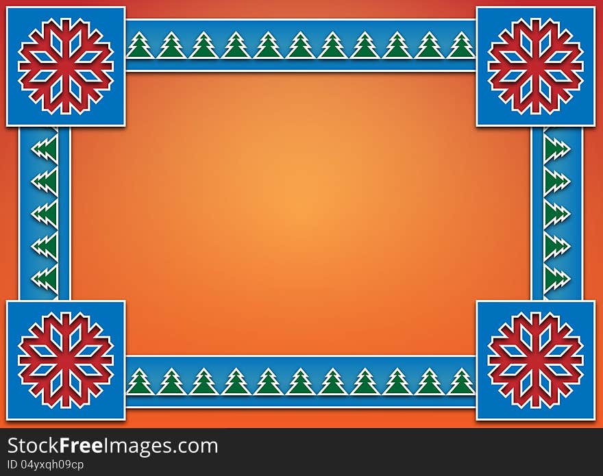 Christmas Card Background With Orange