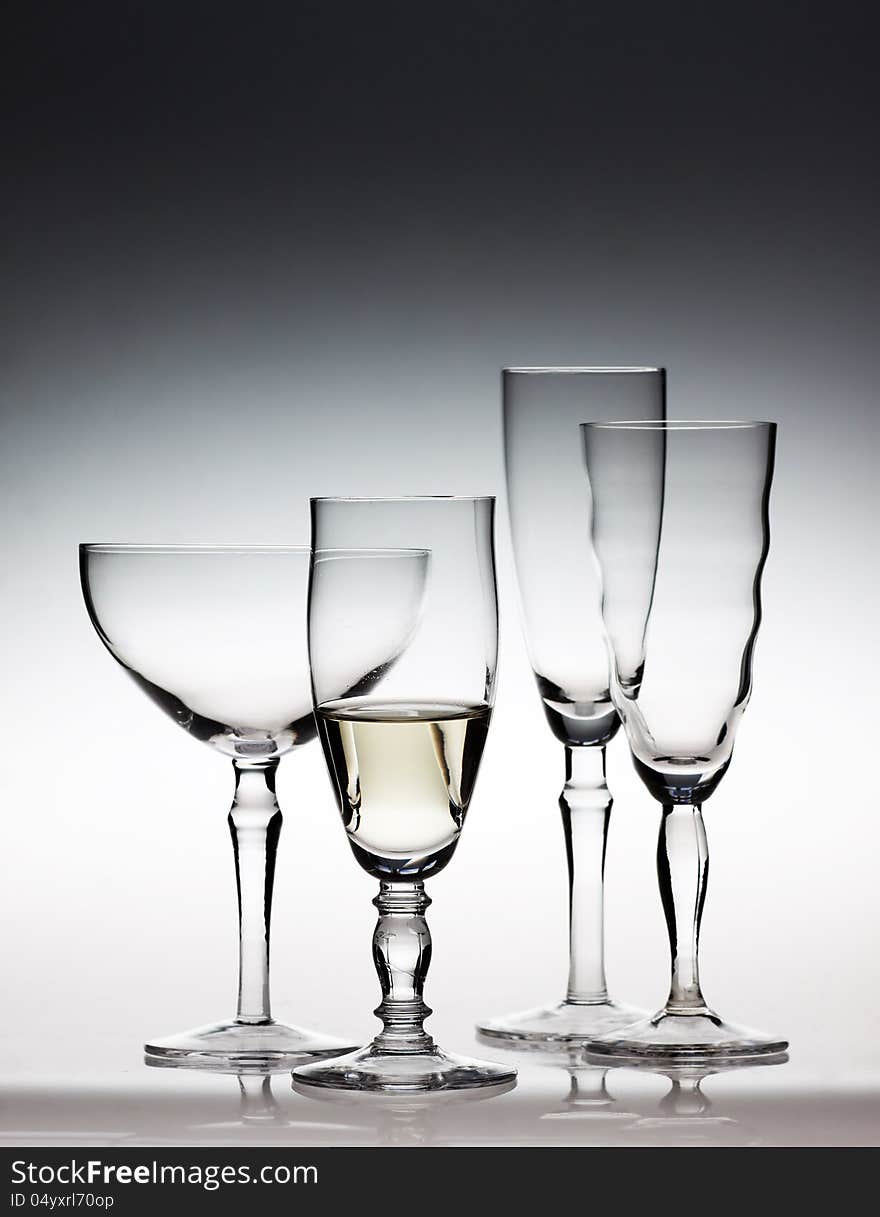 Different champagne glasses