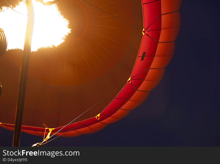 Air balloon in the evening sky