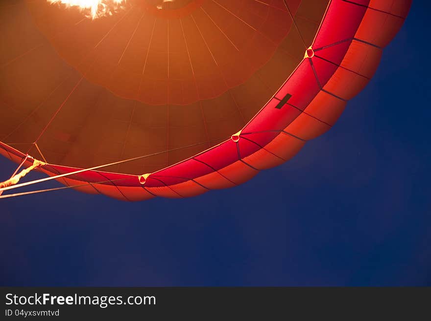 Air balloon in the evening sky