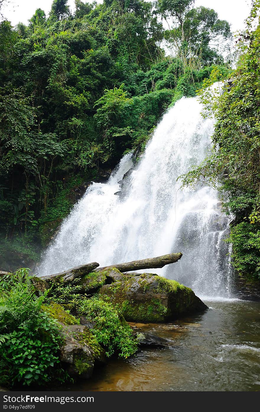 Big waterfall in the forest, thailand