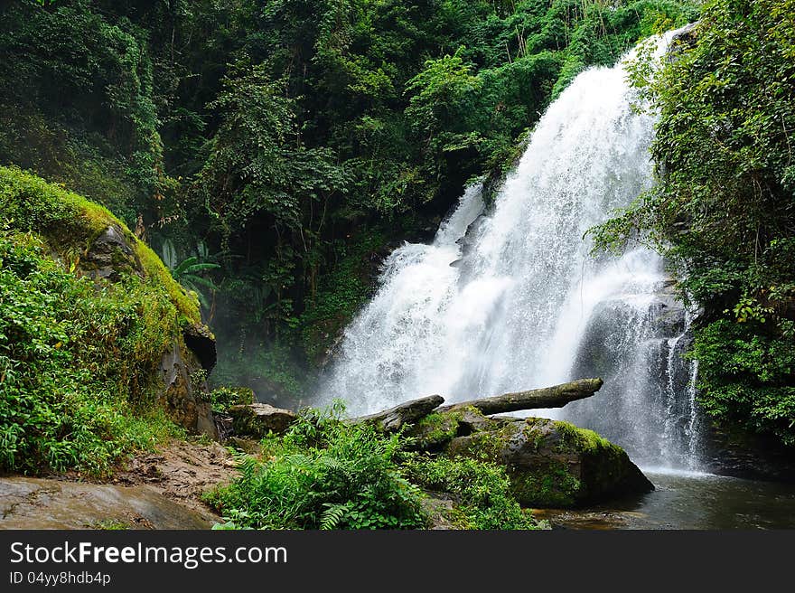 Big waterfall in the forest, thailand