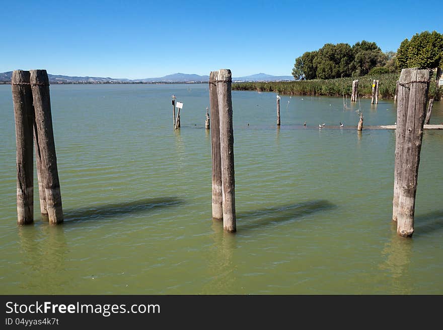 Panorama of Lake Trasimeno in Italy near Perugia