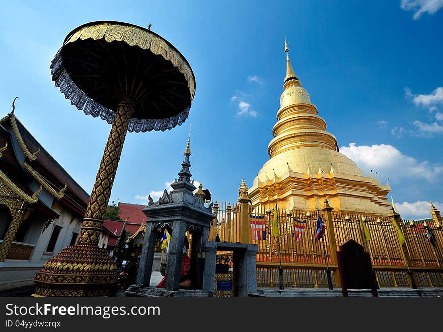 Ancient golden pagoda in thailand. Ancient golden pagoda in thailand