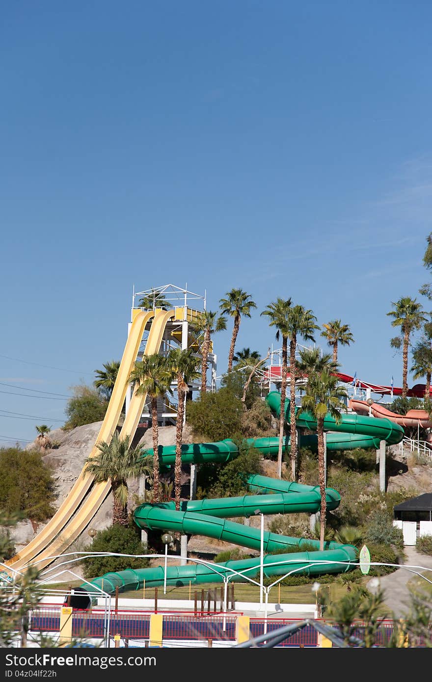 Knots Soak City Palm Springs slide taken from outside the property. Knots Soak City Palm Springs slide taken from outside the property.