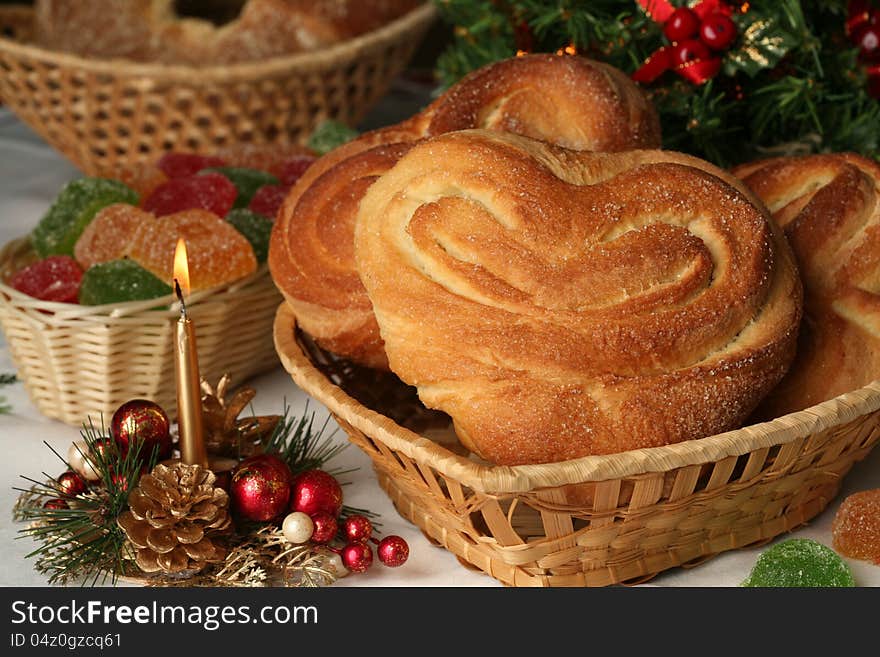 Bread photographed in studio on table