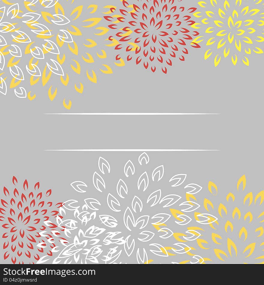 Vector background with leaf and flowers. Vector background with leaf and flowers