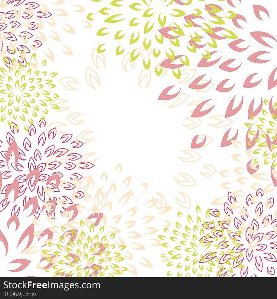 Vector background with leaf and flowers. Vector background with leaf and flowers