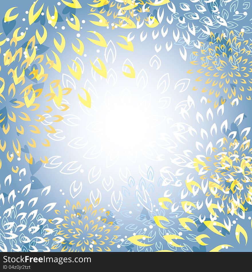 Vector background with leaf and flowers. Vector background with leaf and flowers