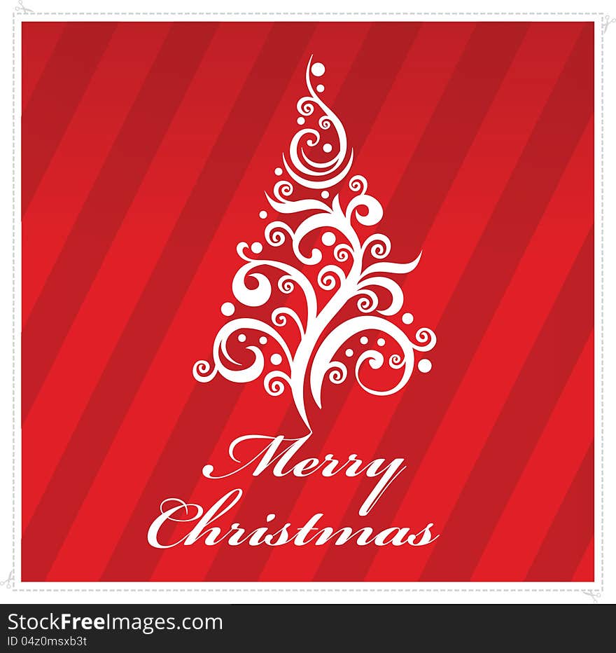 Merry christmas greeting card red color isolated. Merry christmas greeting card red color isolated