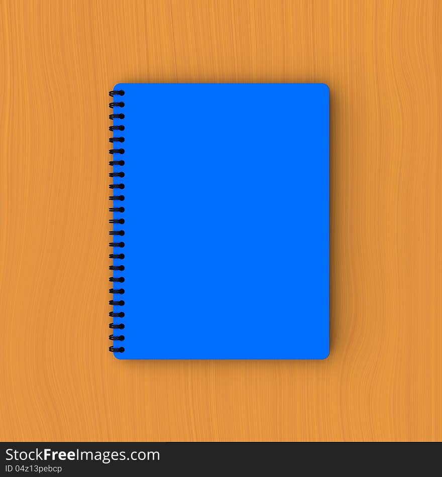 Blue Paper Notebook On Plywood