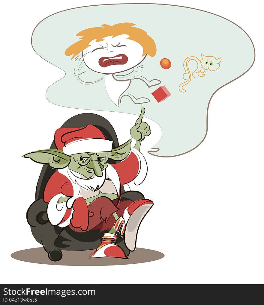 Troll - Helper Santa's naughty picks and naughty children. Troll - Helper Santa's naughty picks and naughty children