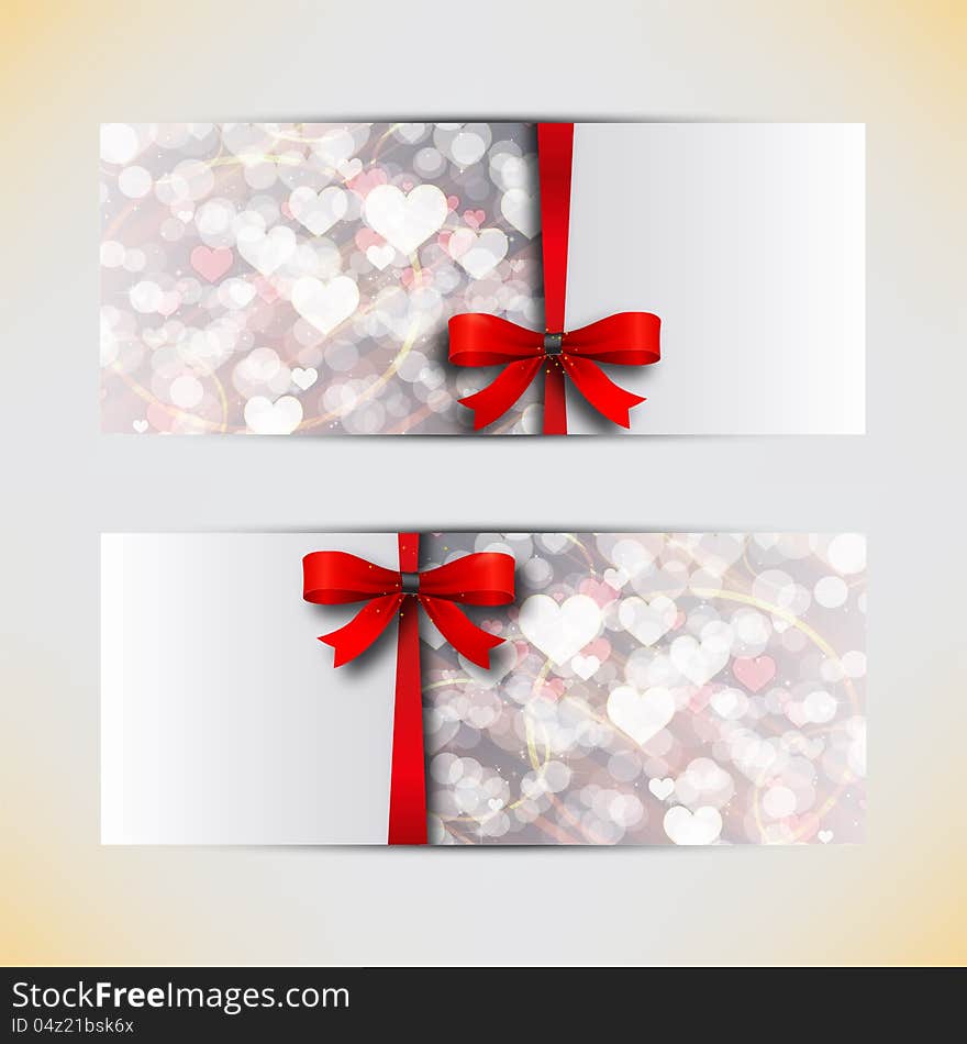 Amazing valentine cards background with bokeh and hearts. Amazing valentine cards background with bokeh and hearts.