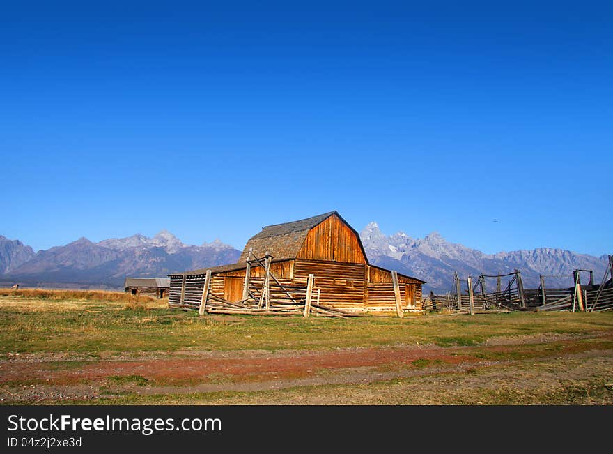 Old Mormon barn in Grand Tetons