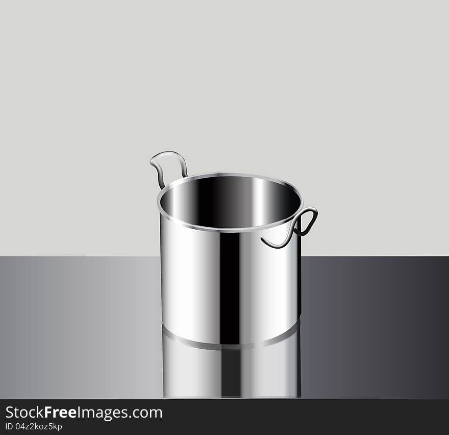 Stainless steel pot in graphic vector , you and add any food in this artwork etc.