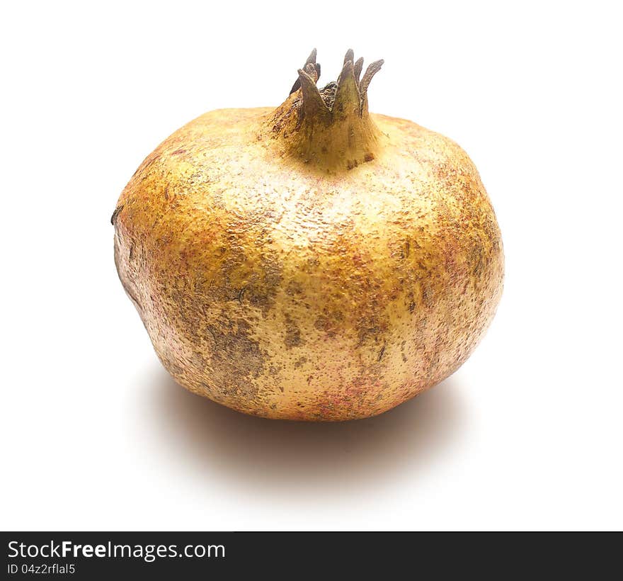 Pomegranate isolated on white background.