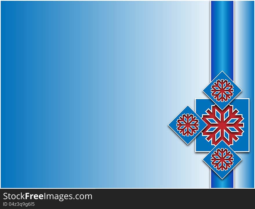 Winter background decorated in blue and black colors with snowflakes. Winter background decorated in blue and black colors with snowflakes