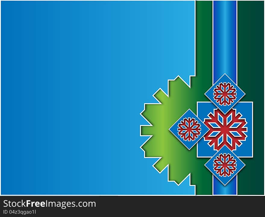 Background with winter icons decorated in blue green and red colors. Background with winter icons decorated in blue green and red colors