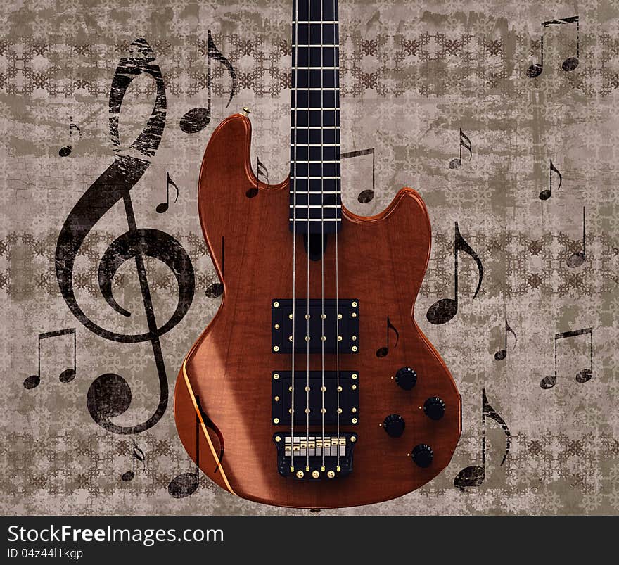 Vintage Music Guitar Background