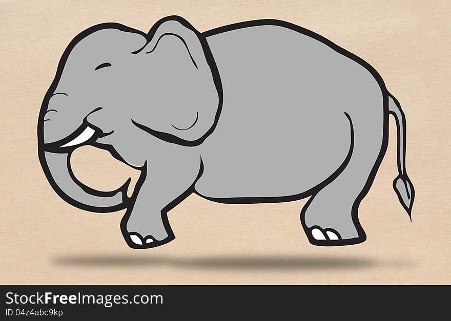 Big Blue asian elephant drawing