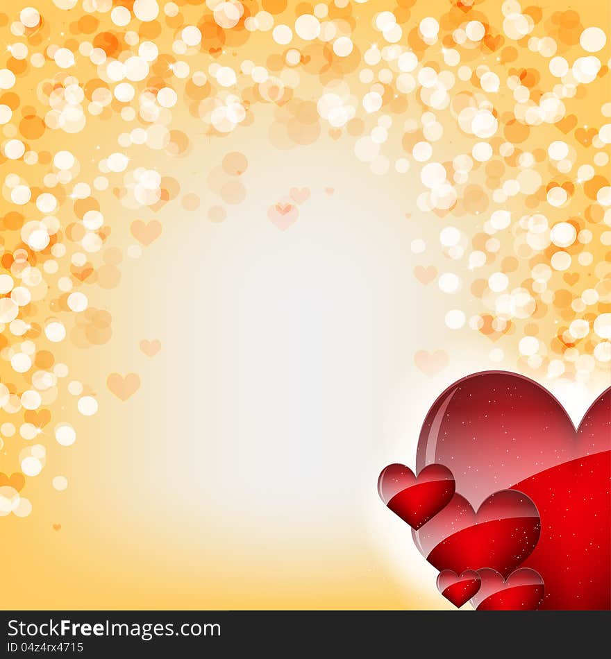 Abstract Background with red hearts. Abstract Background with red hearts