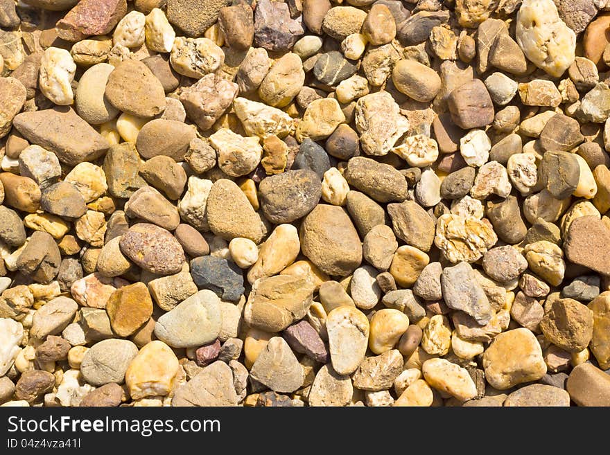 Various color pebble stones texture and background