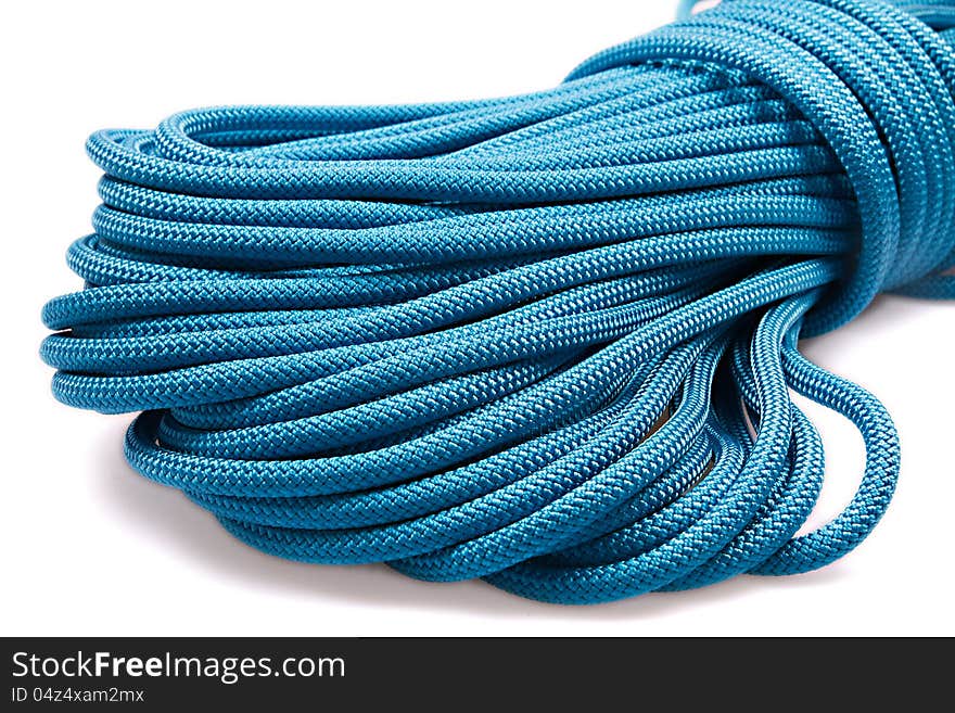 Blue rope isolated on white