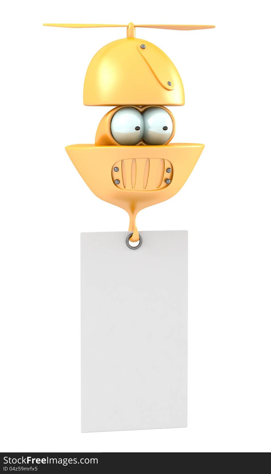 Cartoon Flying Character With Blank Banner