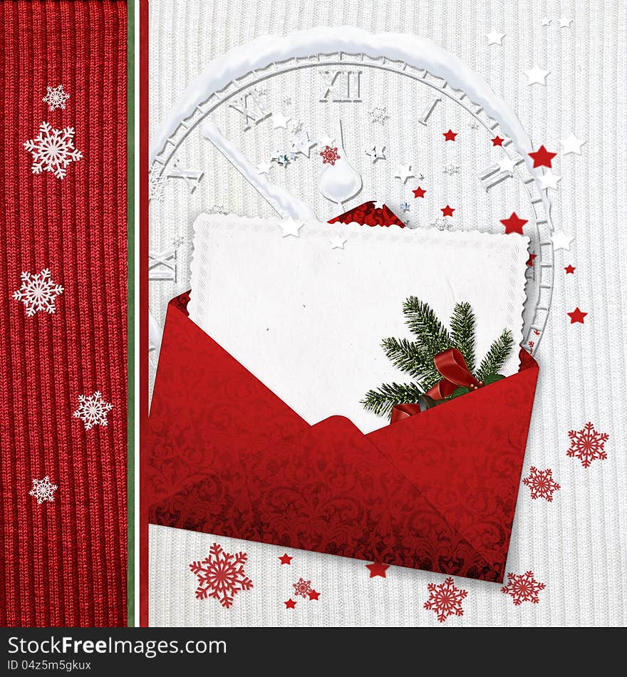 Knitted Christmas Card With Envelope