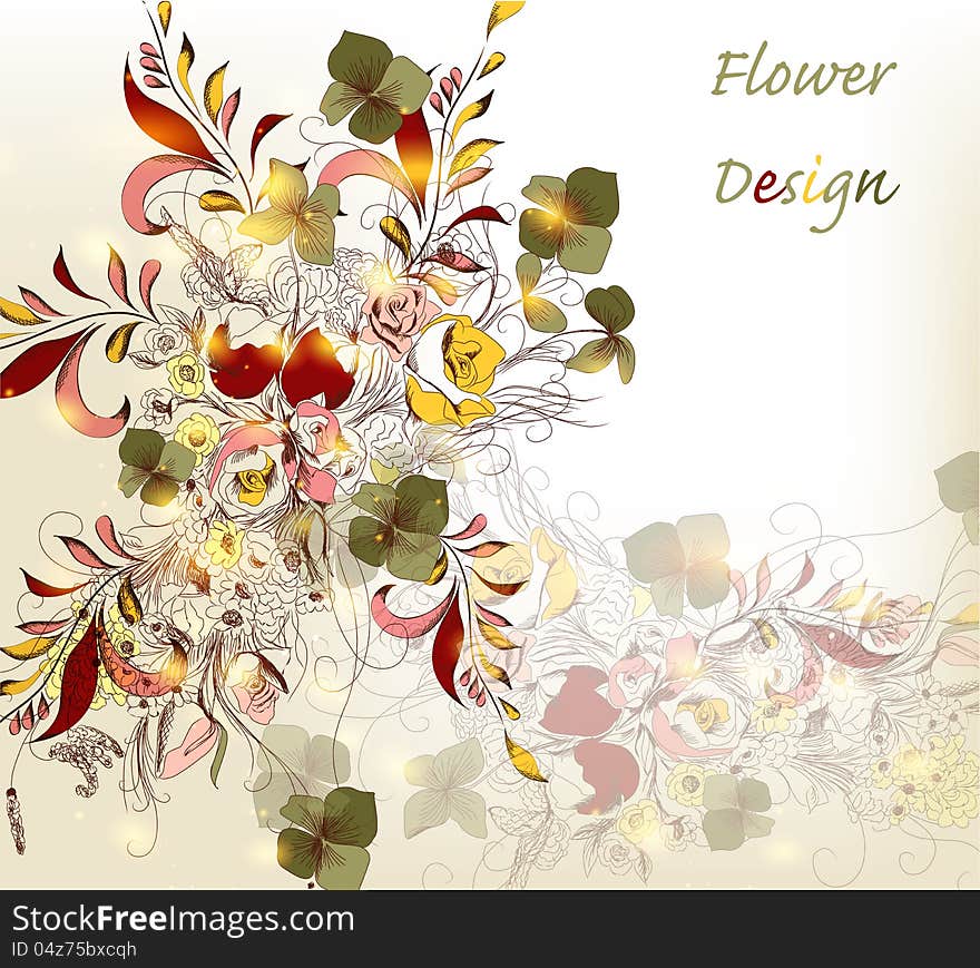 Hand drawn flower design