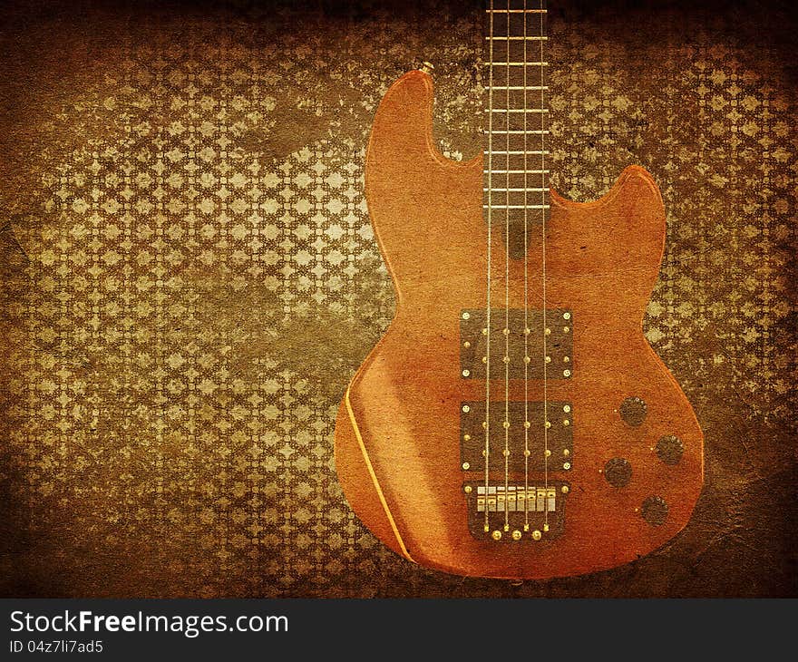 Vintage music guitar background