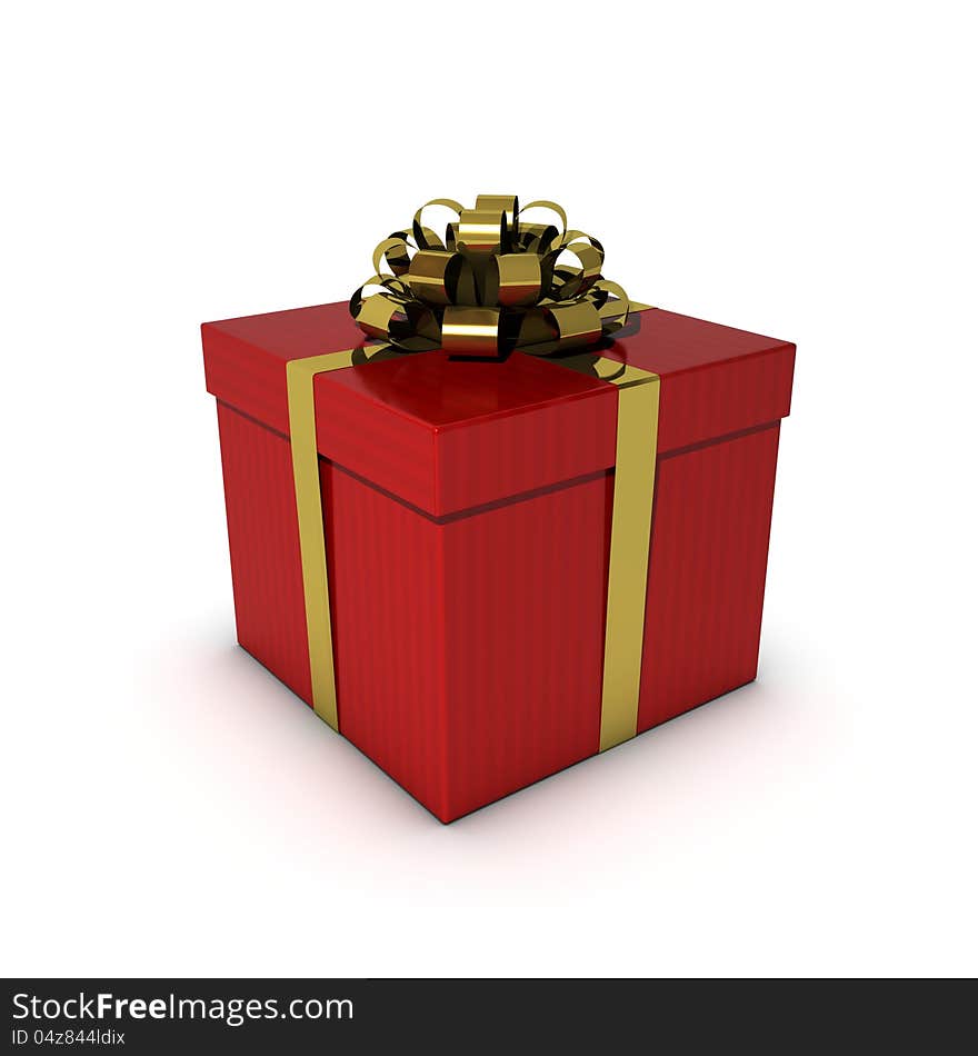 Gift box isolated on white.