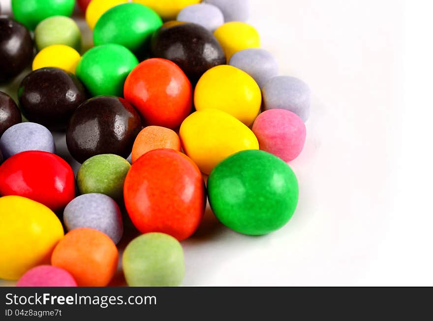 Colorful candy on white background. Colorful candy on white background