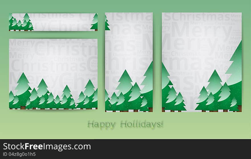 Merry Christmas, banner design background set. Merry Christmas, banner design background set