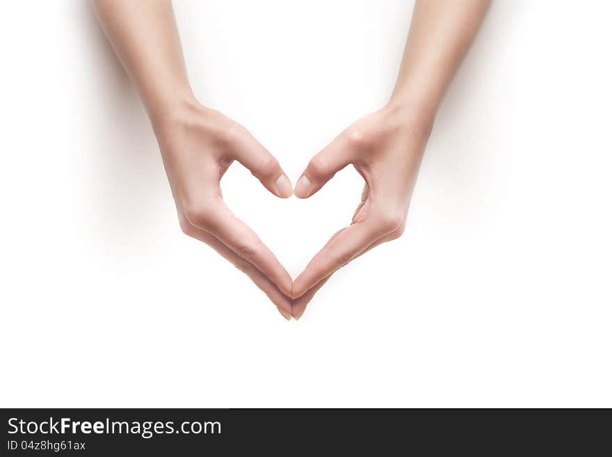 Woman Hands Show Heart Gesture