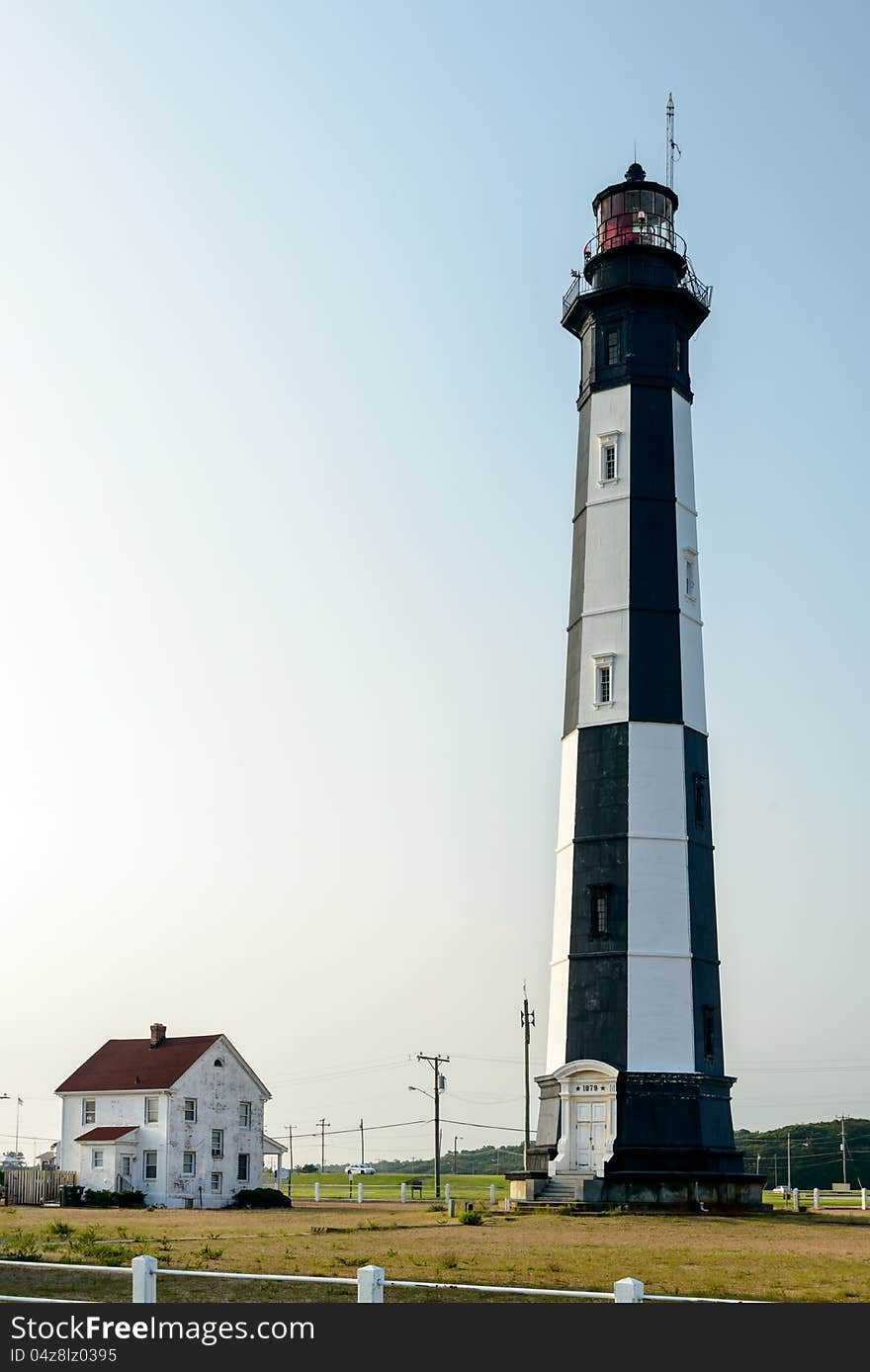 The active Cape Henry Lighthouse located on Fort Story in Virginia Beach, Virginia. Captured in the early morning.