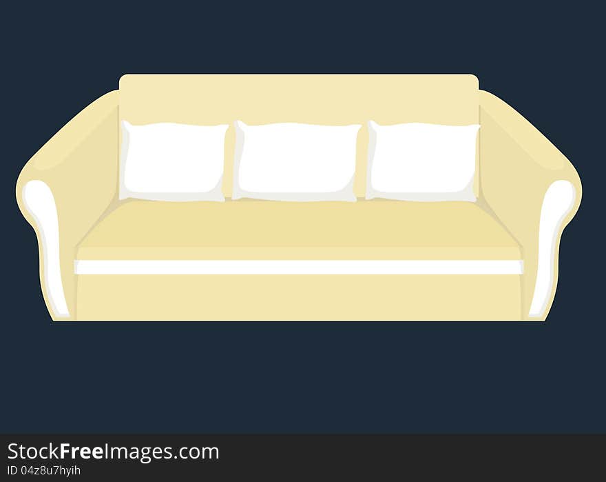 Vector illustration of sofa with pillows. Vector illustration of sofa with pillows