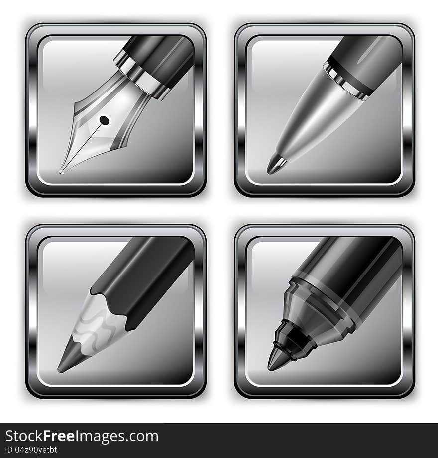 Square pen icons