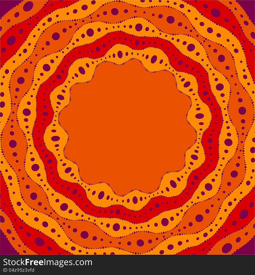 Circular Pattern With Waves And Dots