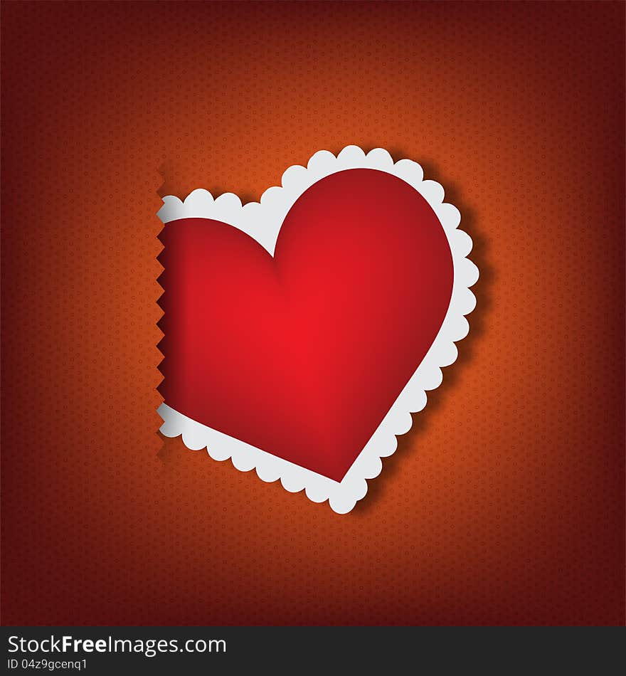 Valentines paper background with red heart and space for text. Valentines paper background with red heart and space for text.