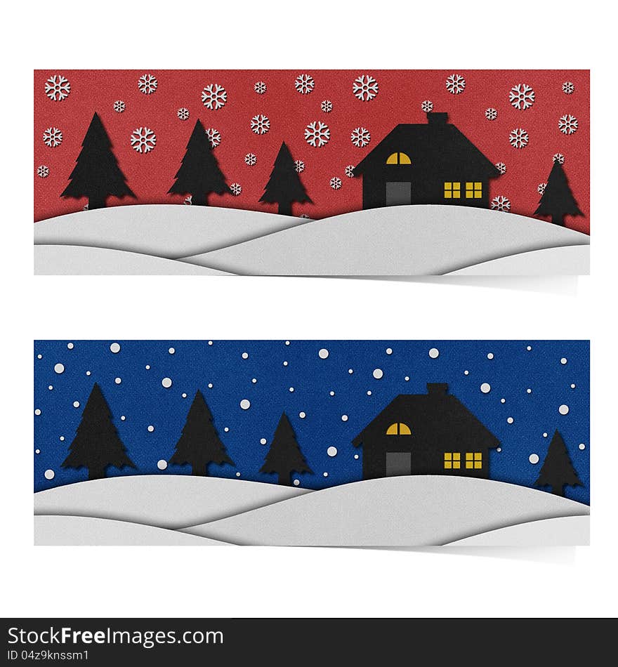 Christmas night recycled papercraft background. Christmas night recycled papercraft background.