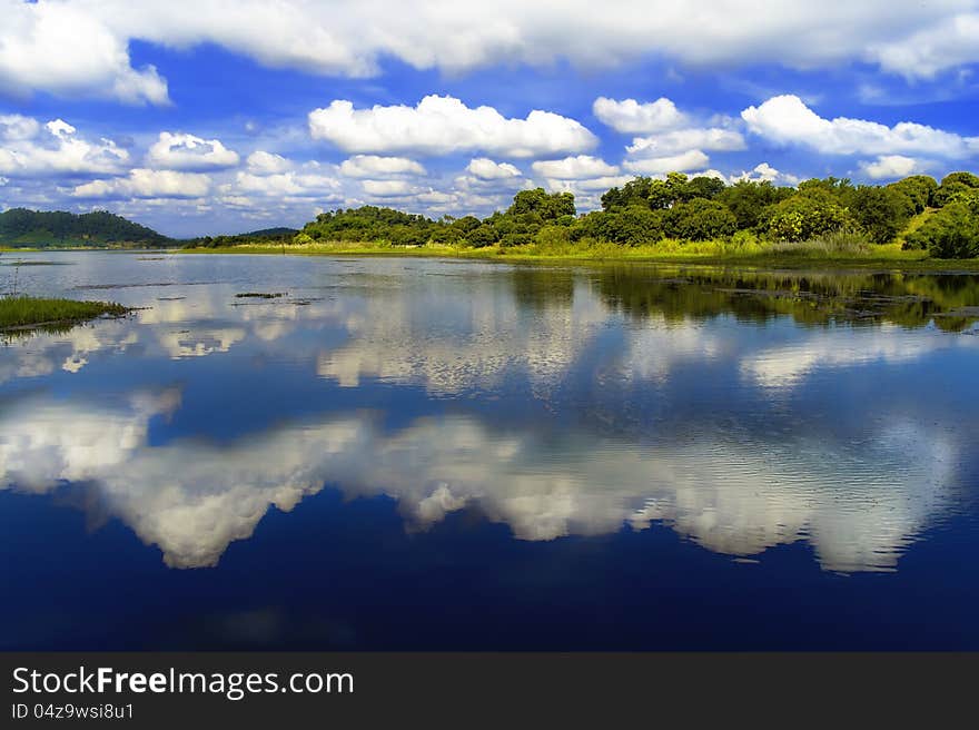 Clouds and water.