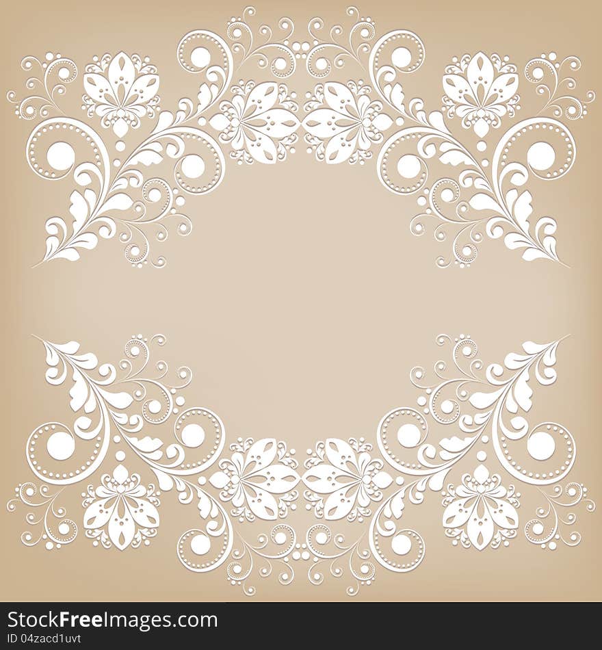 Vector vintage floral background with decorative flowers for design