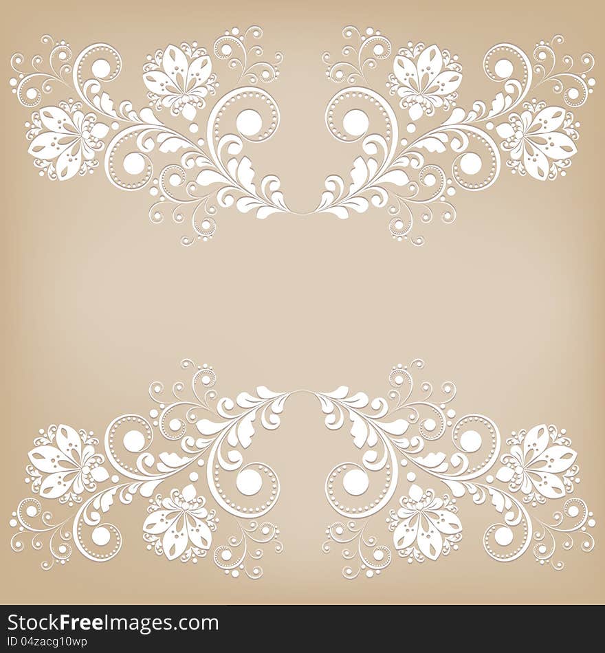 vintage floral background with decorative flowers for design