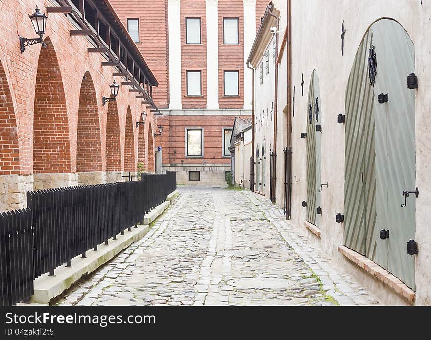 Medieval street in Old Riga, Latvia