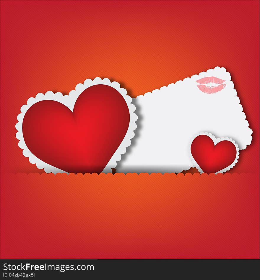 Red heart paper classic valentine s day with space for text. Red heart paper classic valentine s day with space for text.