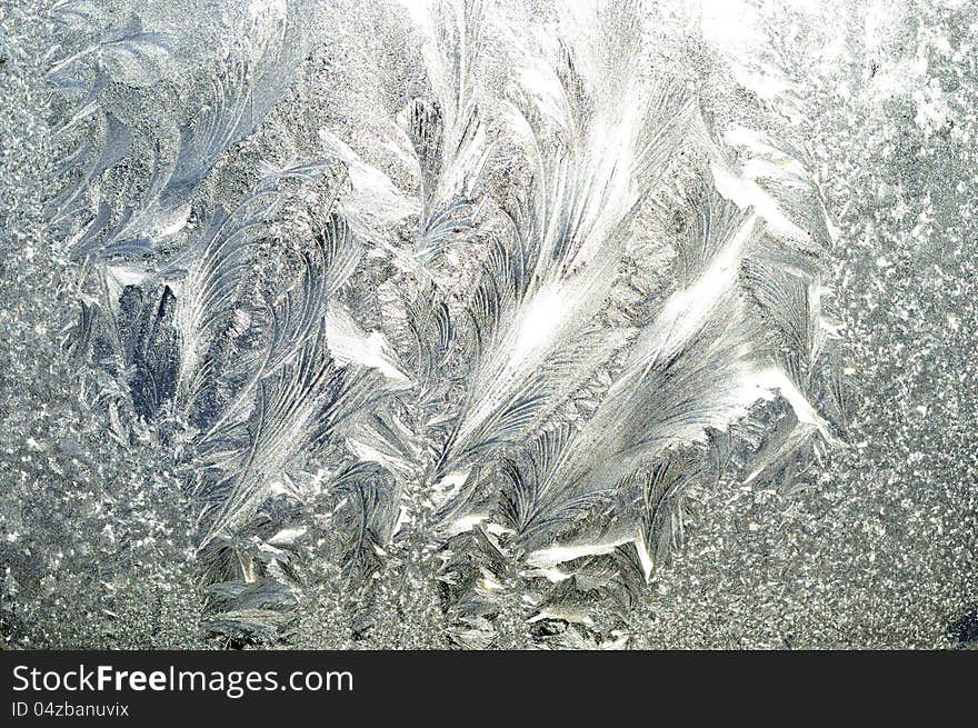 Frozen glass of a window