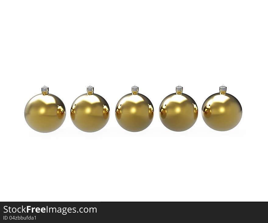 Christmas gold baubles pack