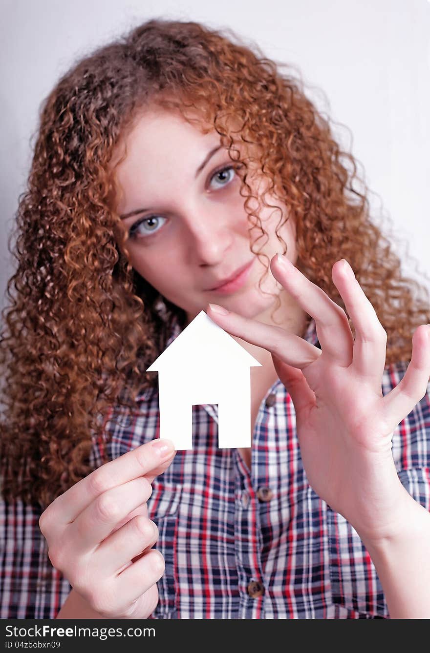 Pretty curly girl dreams of their own home